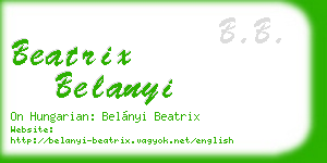 beatrix belanyi business card